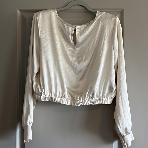 Express satin ivory swan top blouse - Picture 4 of 4